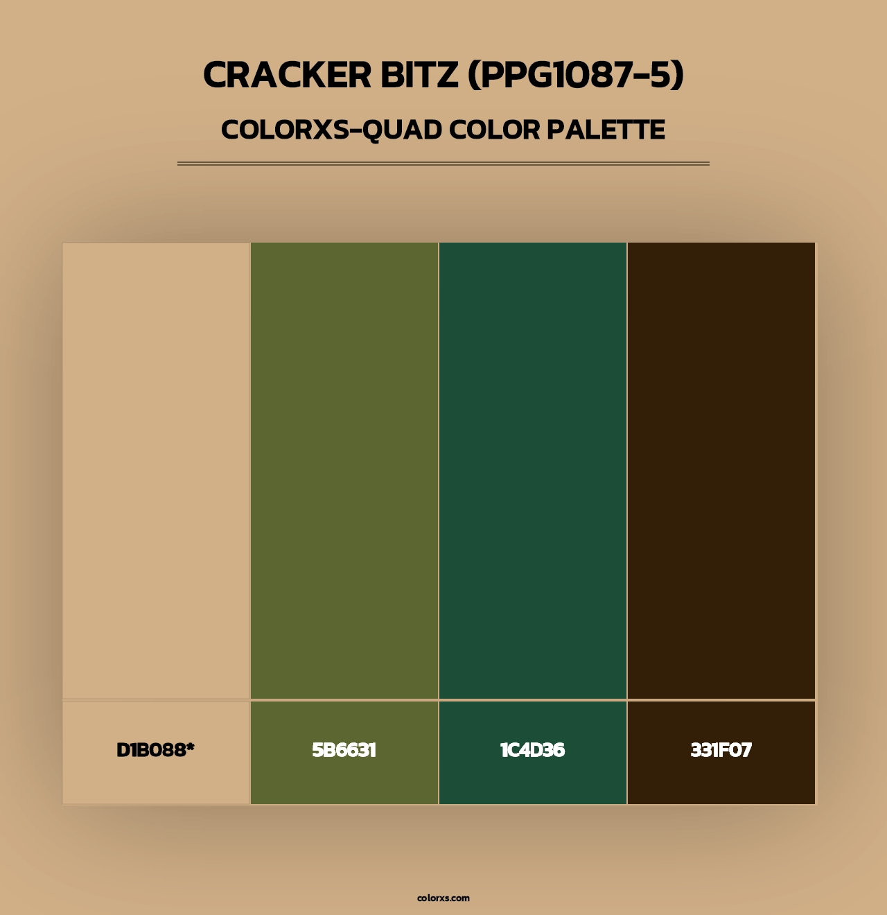 Cracker Bitz (PPG1087-5) - Colorxs Quad Palette