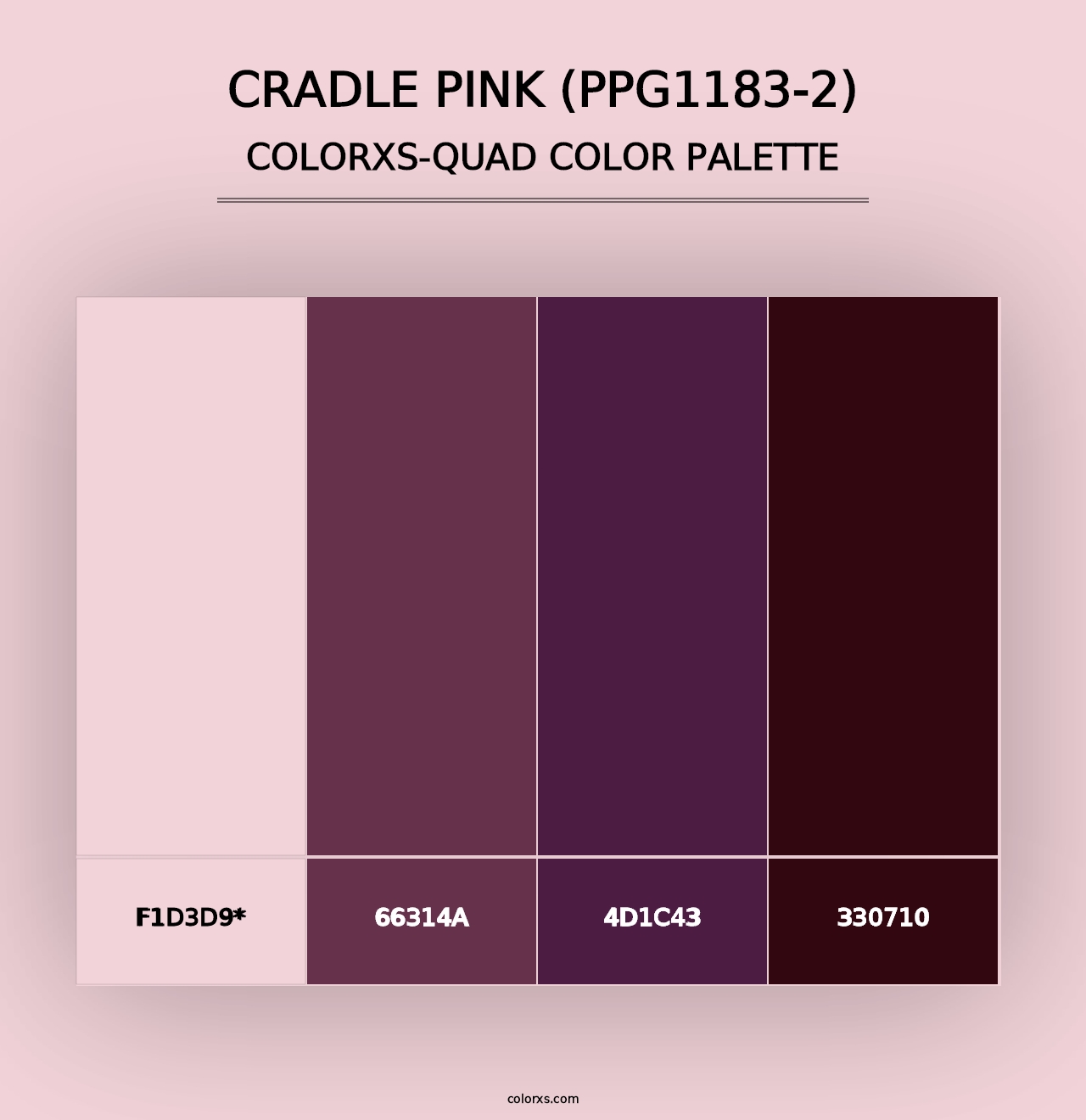 Cradle Pink (PPG1183-2) - Colorxs Quad Palette