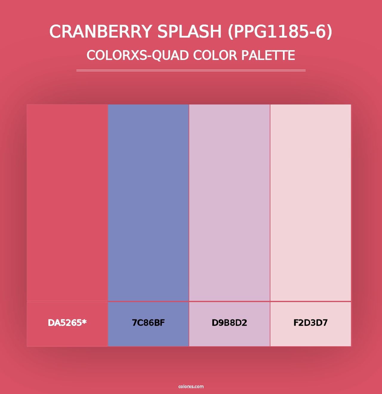 Cranberry Splash (PPG1185-6) - Colorxs Quad Palette