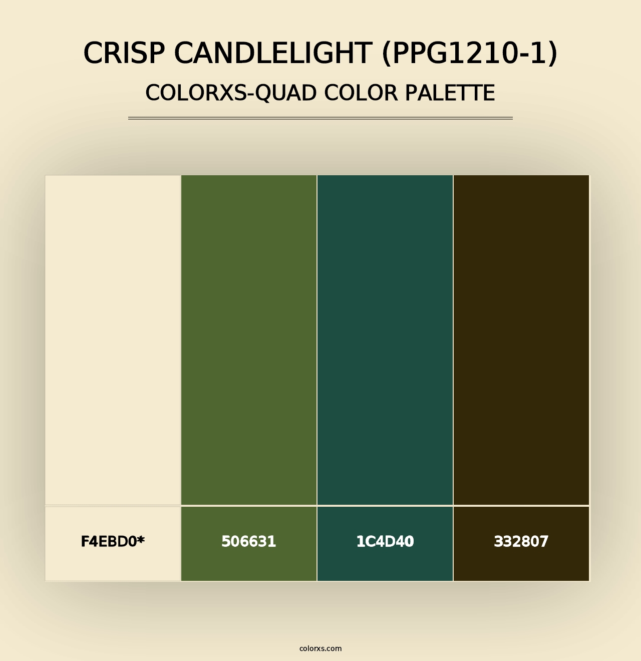 Crisp Candlelight (PPG1210-1) - Colorxs Quad Palette