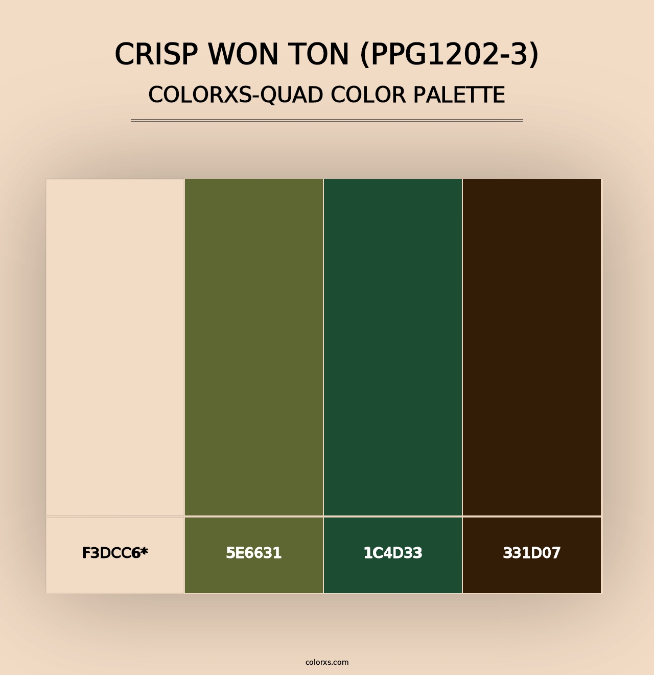 Crisp Won Ton (PPG1202-3) - Colorxs Quad Palette