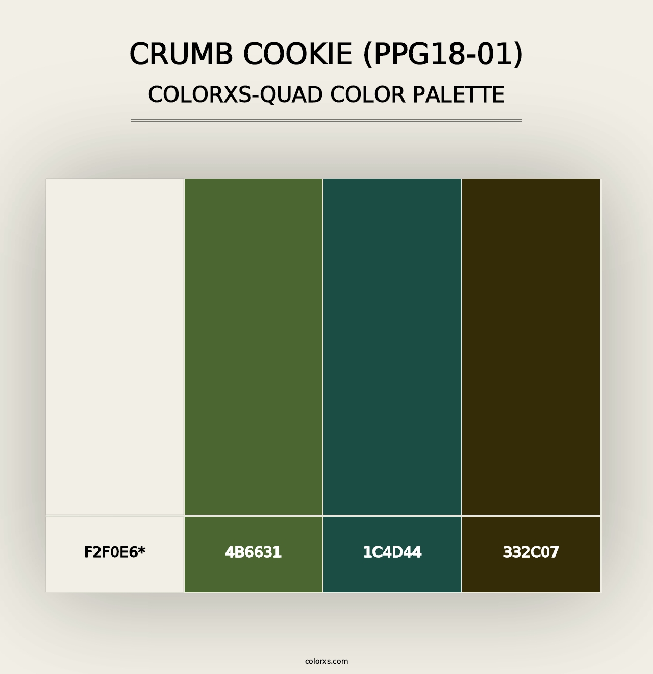 Crumb Cookie (PPG18-01) - Colorxs Quad Palette