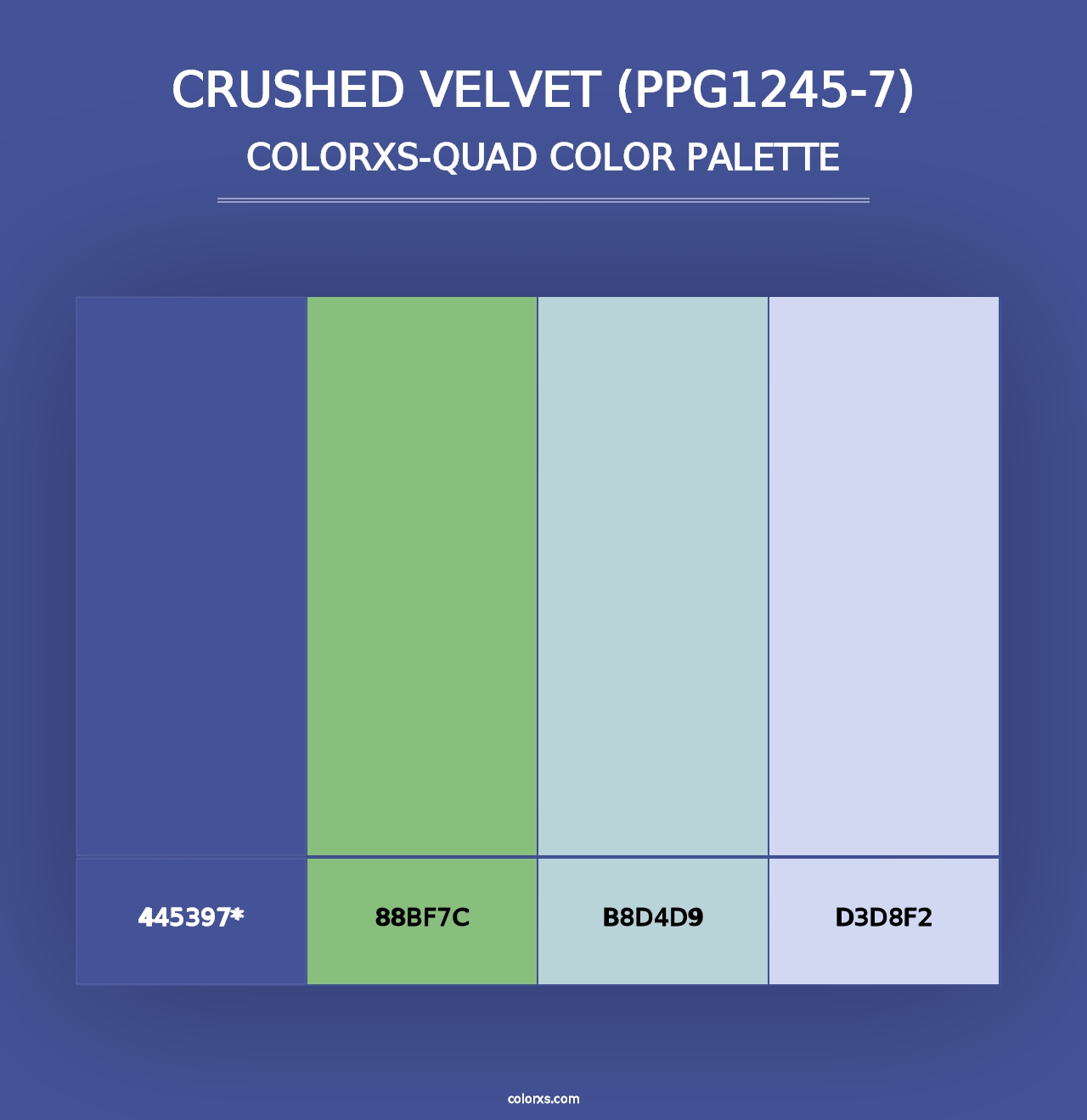 Crushed Velvet (PPG1245-7) - Colorxs Quad Palette