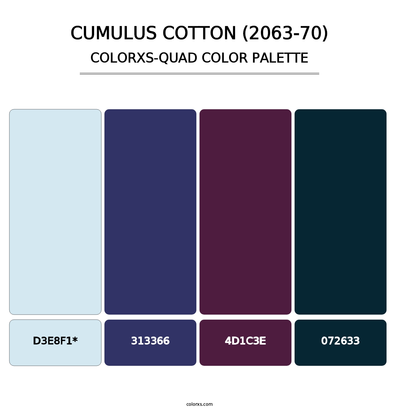 Cumulus Cotton (2063-70) - Colorxs Quad Palette