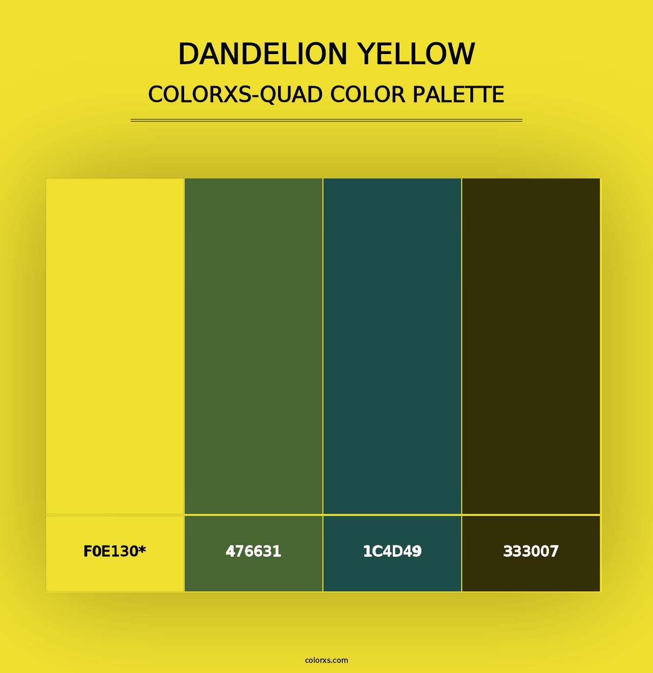 Dandelion Yellow - Colorxs Quad Palette