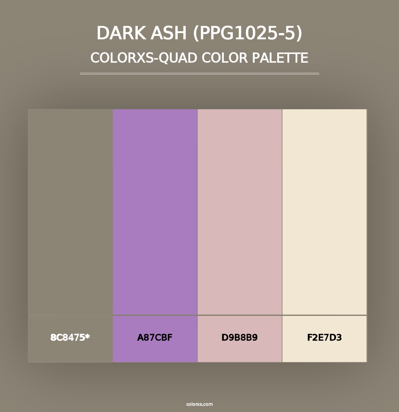 Dark Ash (PPG1025-5) - Colorxs Quad Palette