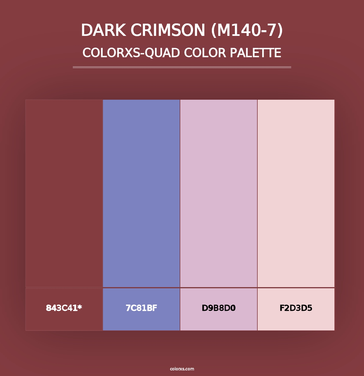 Dark Crimson (M140-7) - Colorxs Quad Palette