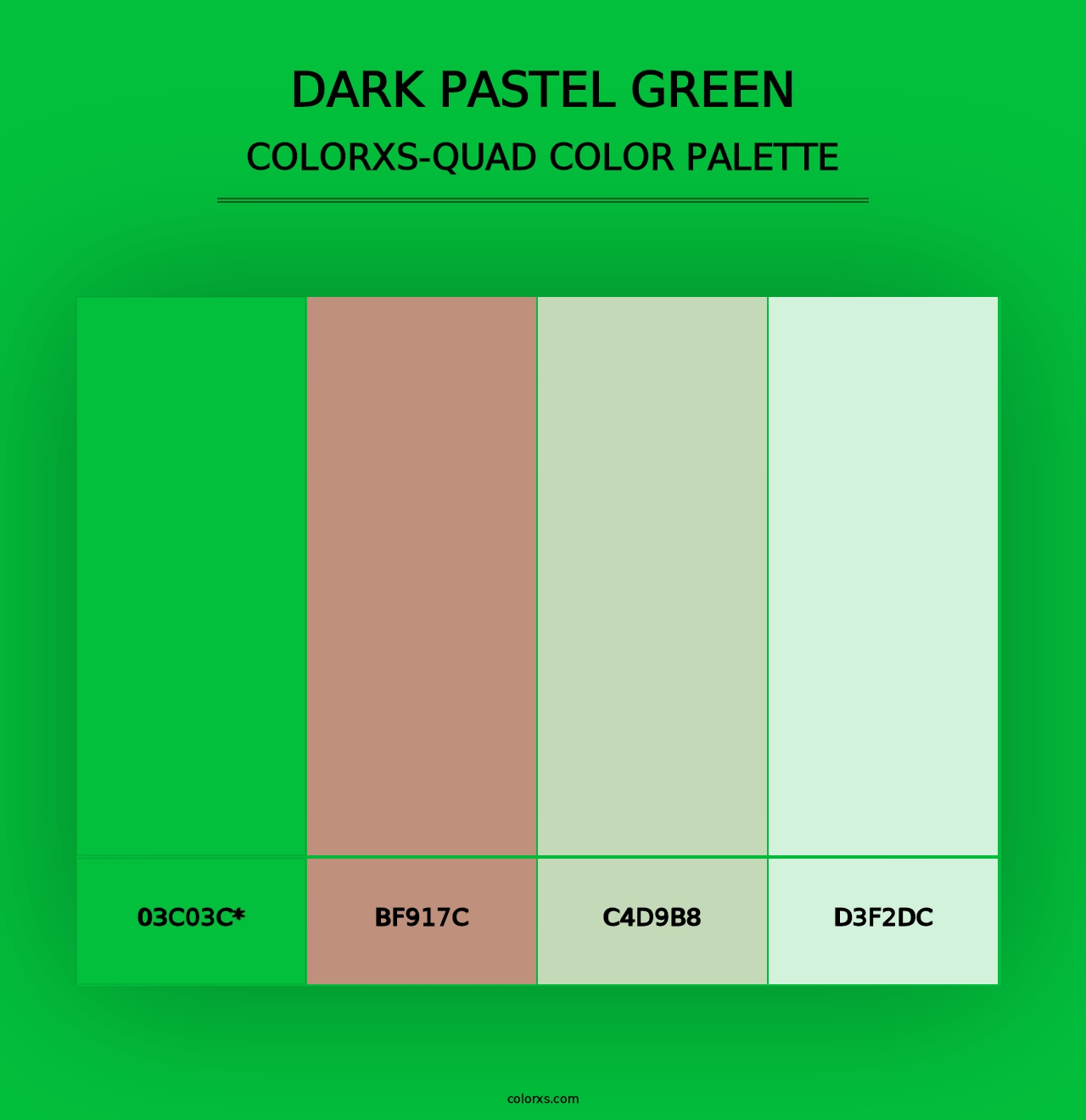 Dark Pastel Green - Colorxs Quad Palette