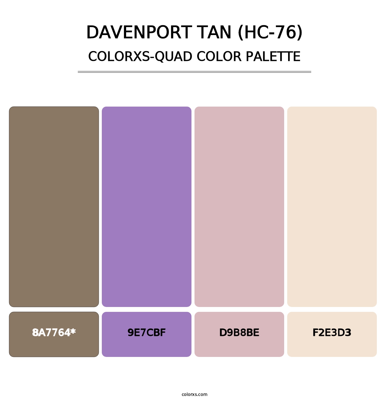 Davenport Tan (HC-76) - Colorxs Quad Palette