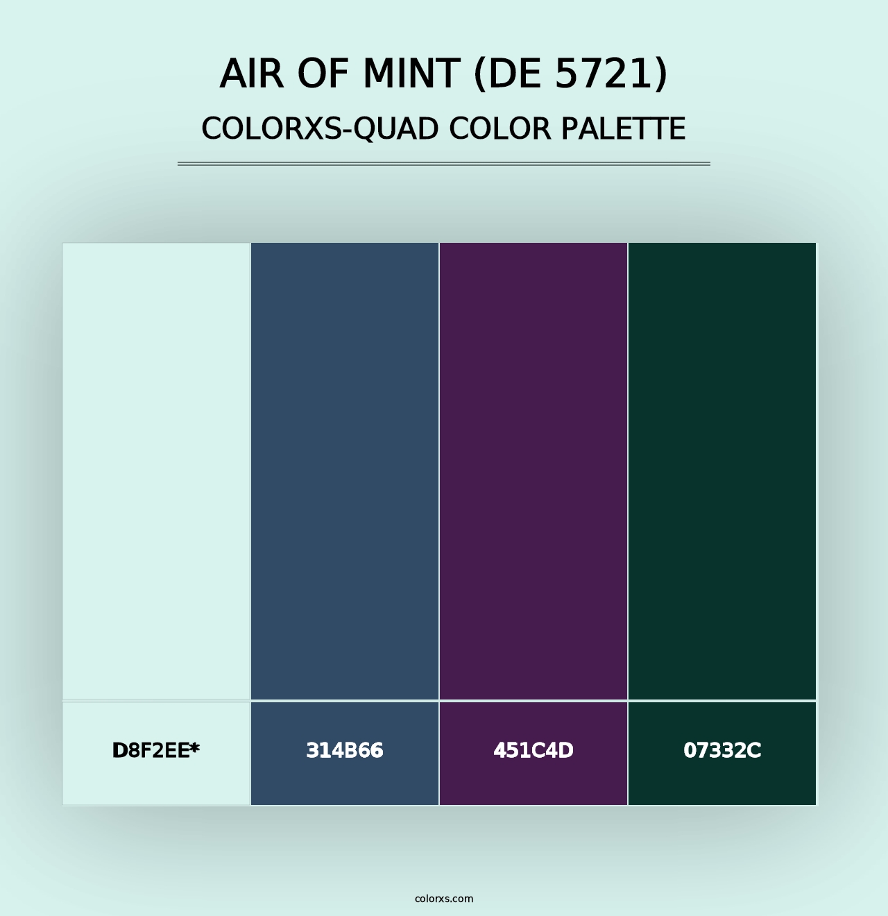 Air of Mint (DE 5721) - Colorxs Quad Palette