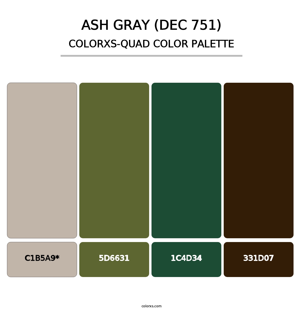 Ash Gray (DEC 751) - Colorxs Quad Palette