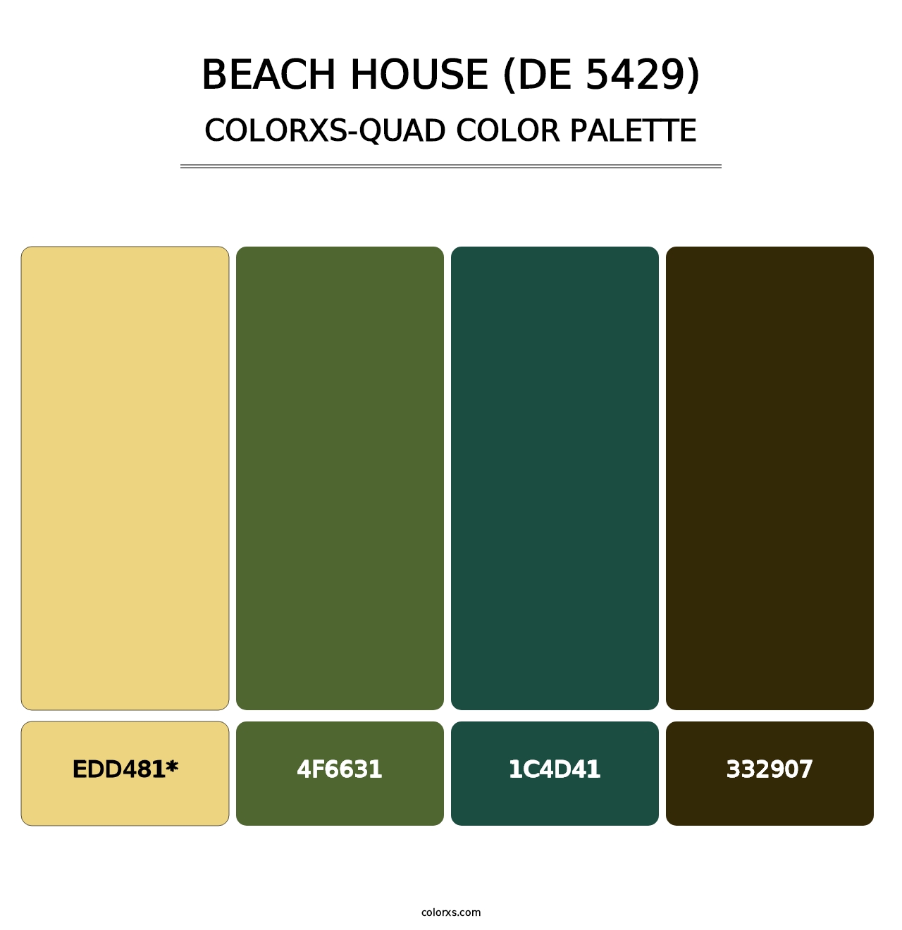 Beach House (DE 5429) - Colorxs Quad Palette