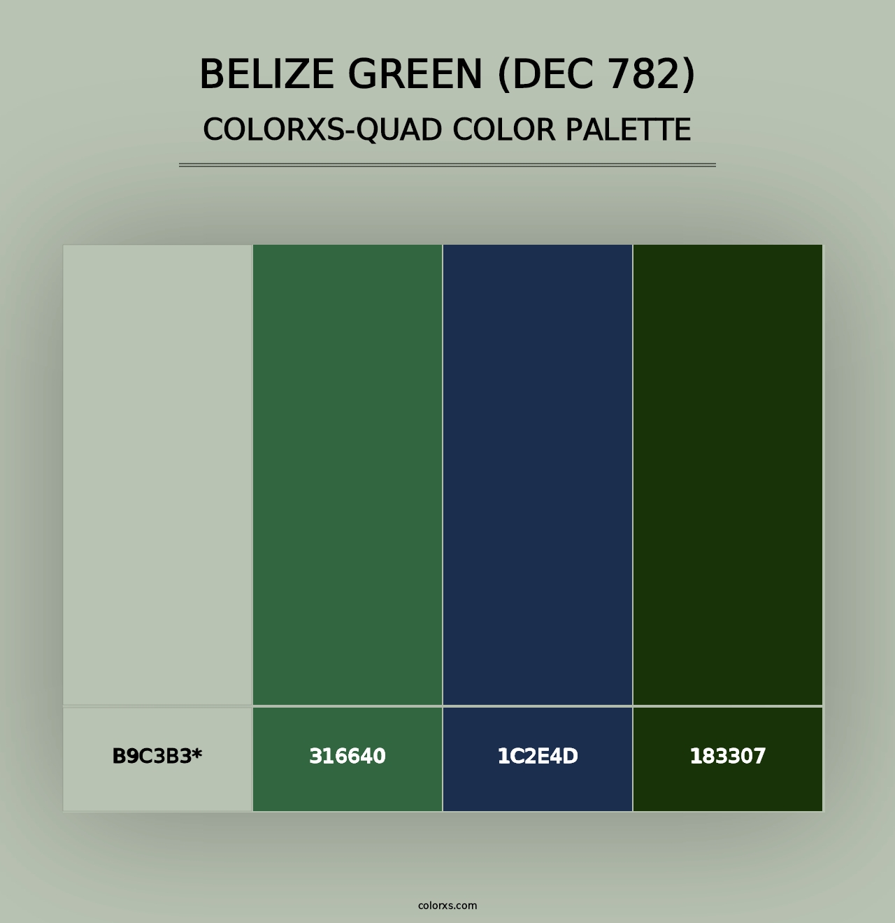 Belize Green (DEC 782) - Colorxs Quad Palette