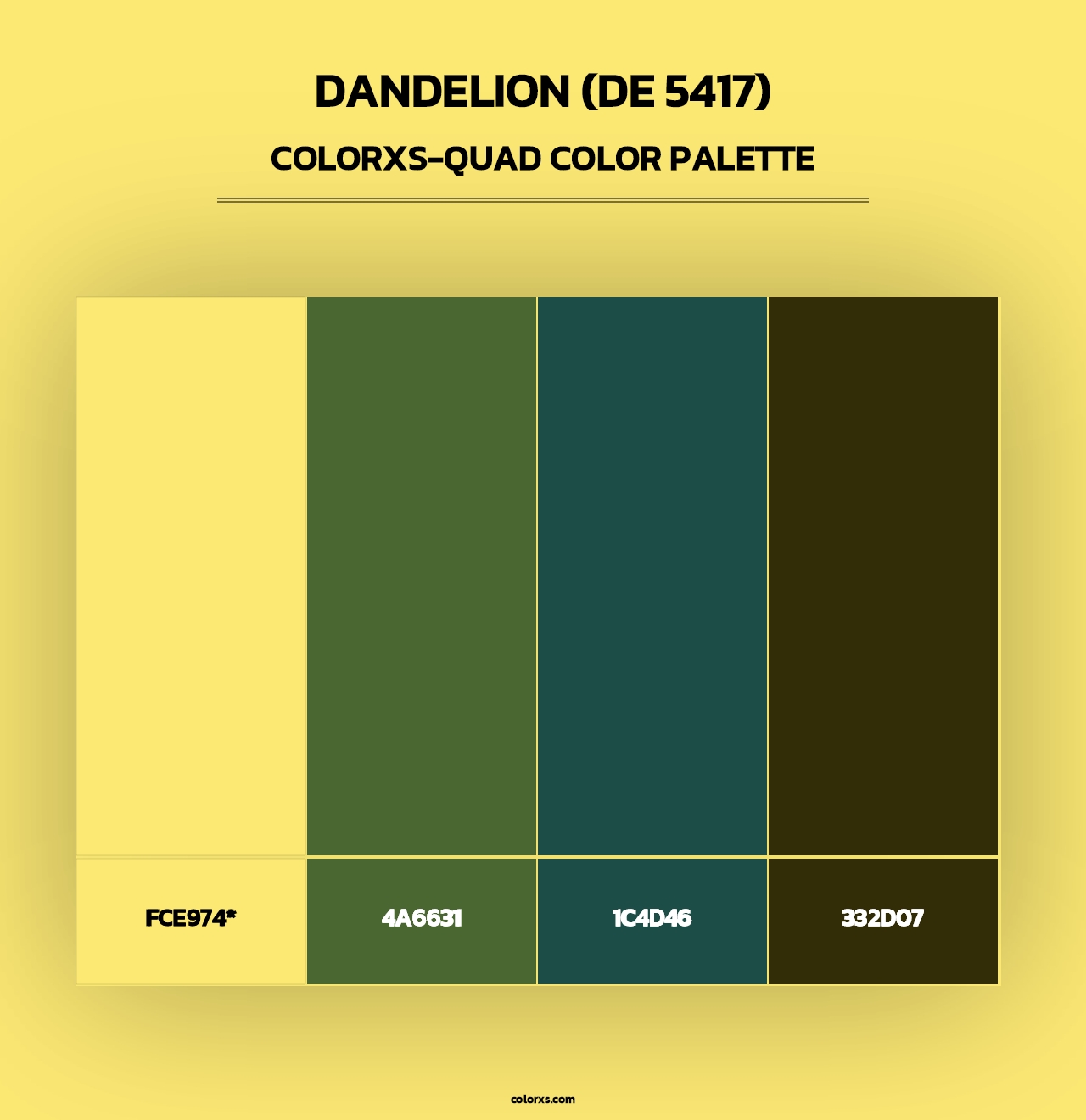 Dandelion (DE 5417) - Colorxs Quad Palette