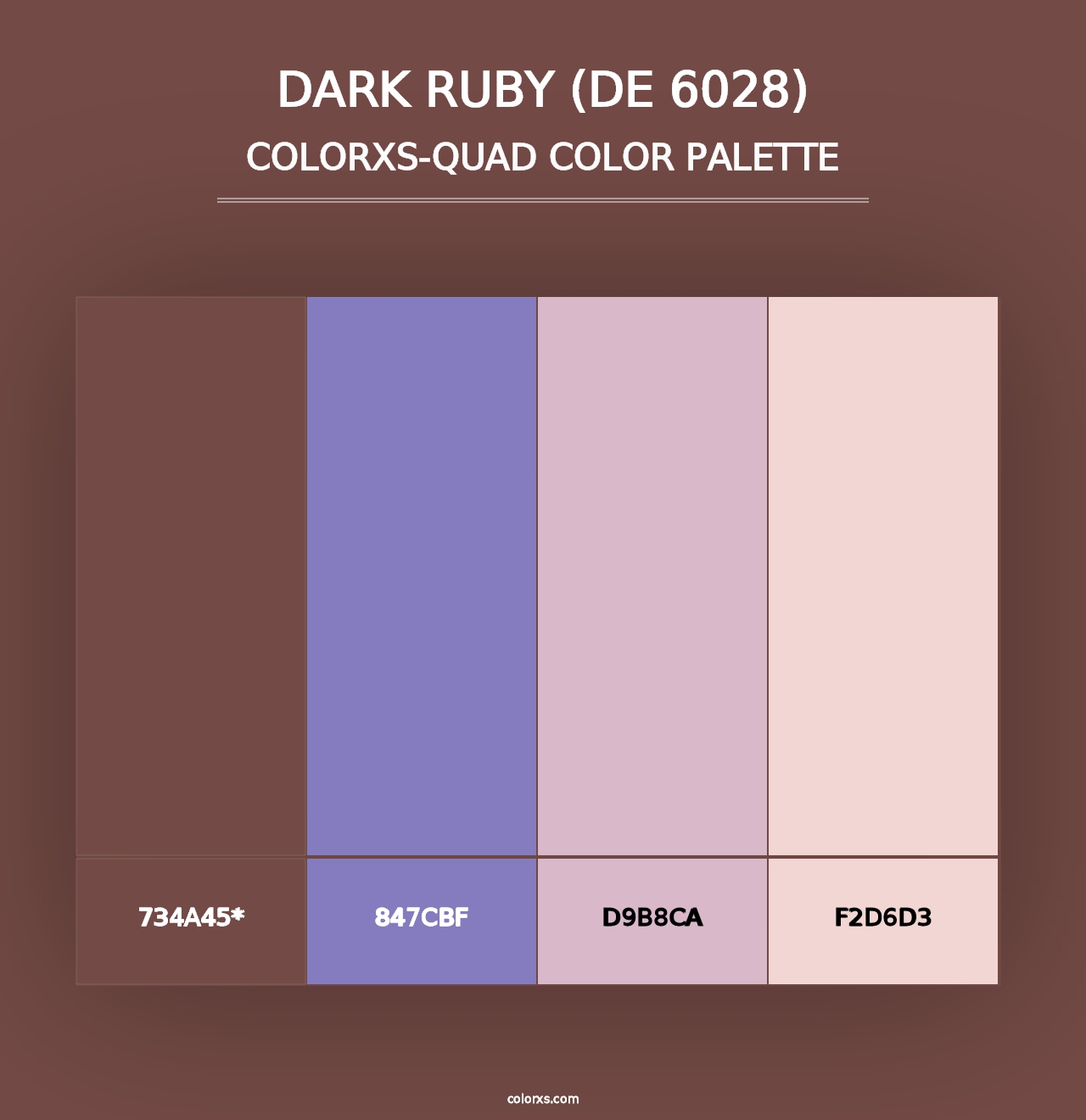 Dark Ruby (DE 6028) - Colorxs Quad Palette