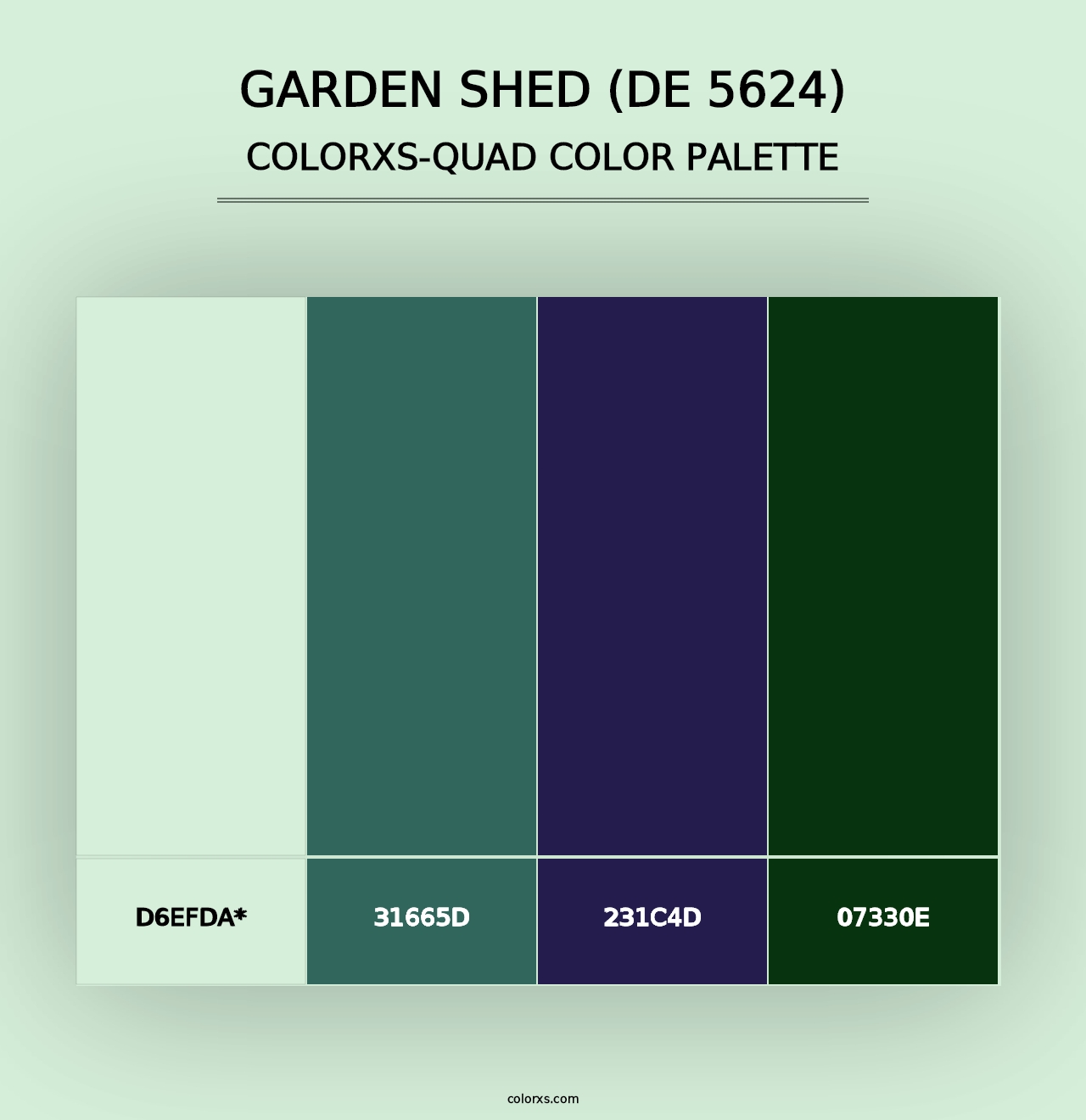 Garden Shed (DE 5624) - Colorxs Quad Palette