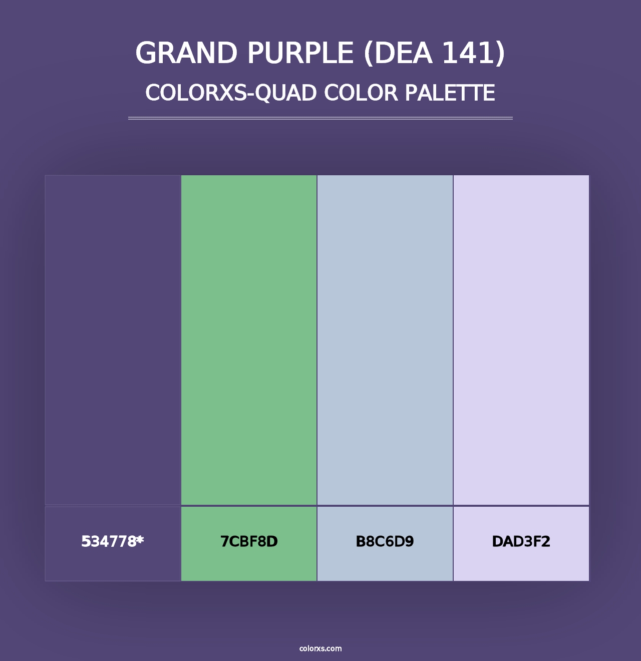 Grand Purple (DEA 141) - Colorxs Quad Palette