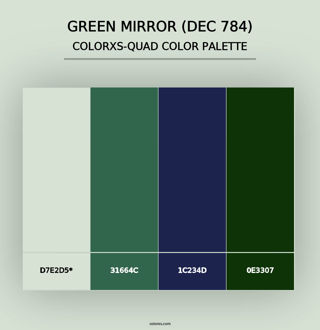 Green Mirror (DEC 784) - Colorxs Quad Palette