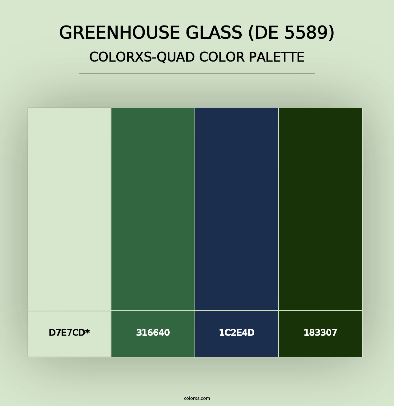 Greenhouse Glass (DE 5589) - Colorxs Quad Palette