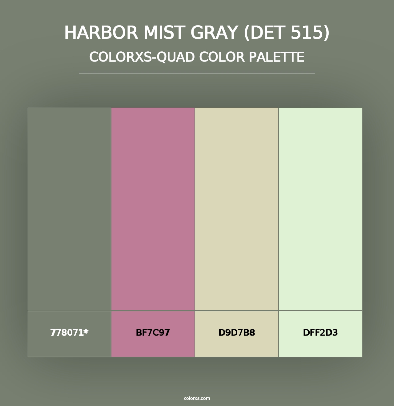 Harbor Mist Gray (DET 515) - Colorxs Quad Palette