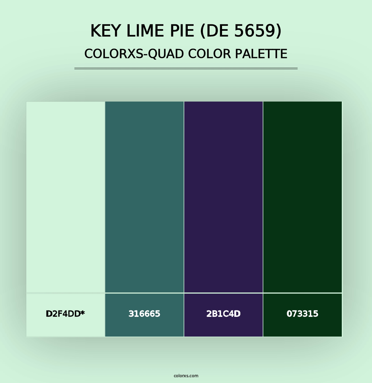 Key Lime Pie (DE 5659) - Colorxs Quad Palette