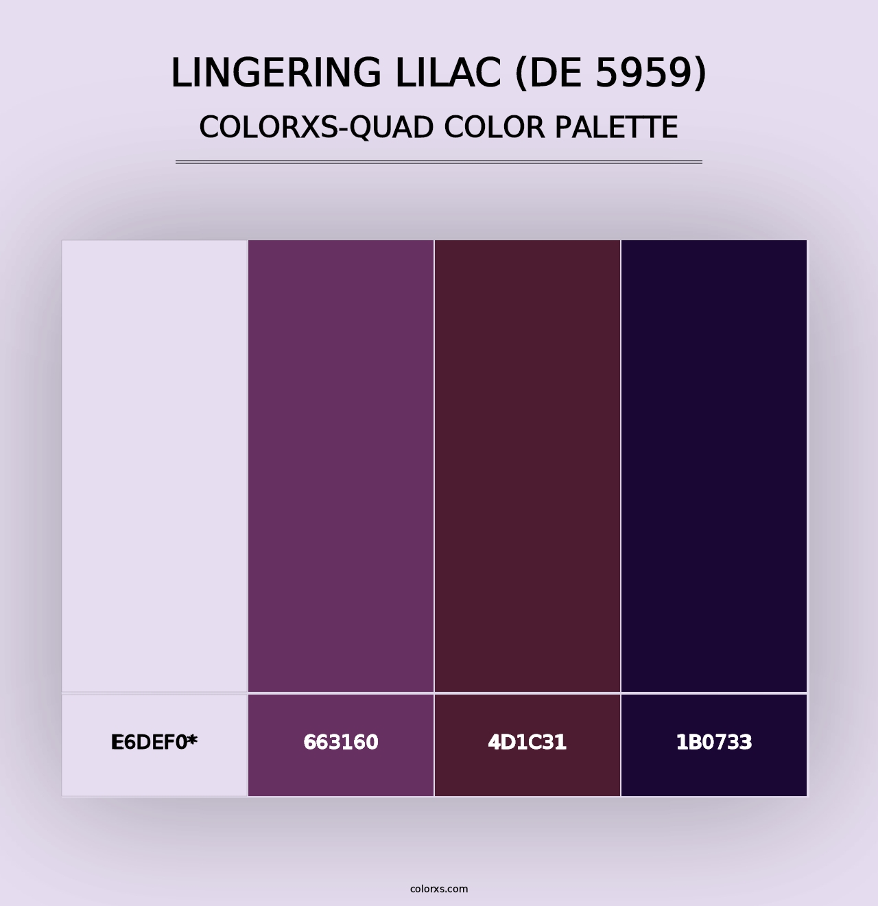 Lingering Lilac (DE 5959) - Colorxs Quad Palette