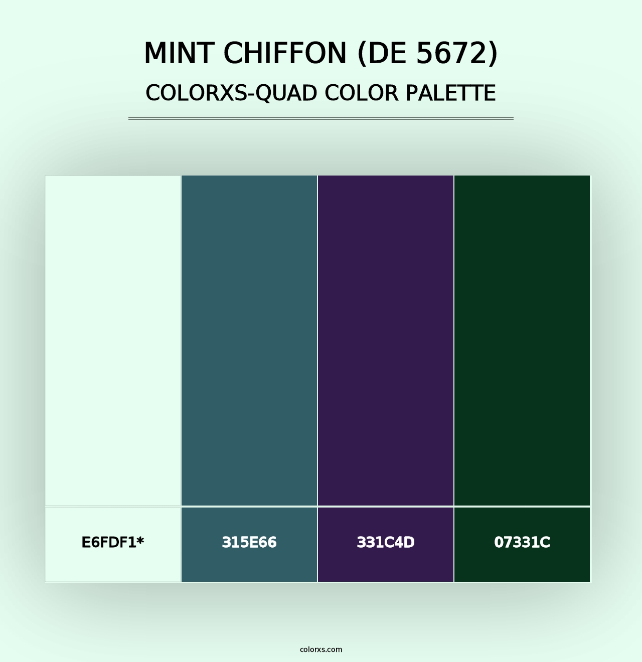 Mint Chiffon (DE 5672) - Colorxs Quad Palette