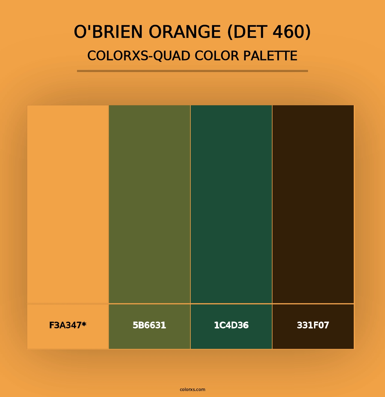 O'Brien Orange (DET 460) - Colorxs Quad Palette