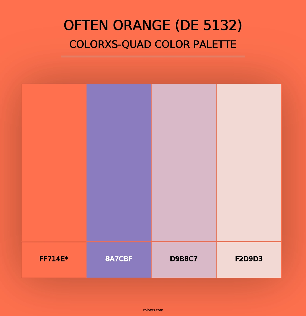 Often Orange (DE 5132) - Colorxs Quad Palette