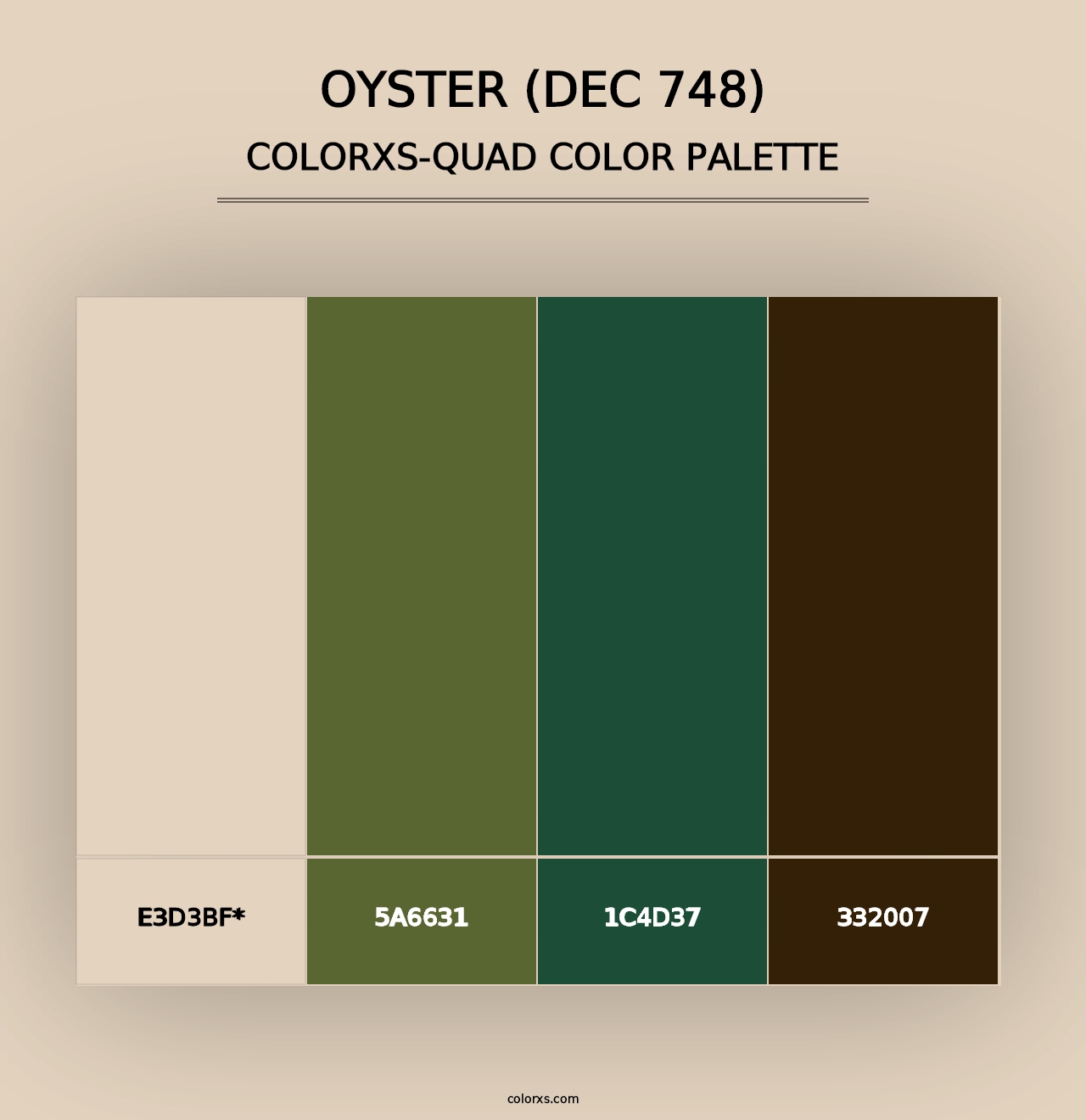 Oyster (DEC 748) - Colorxs Quad Palette