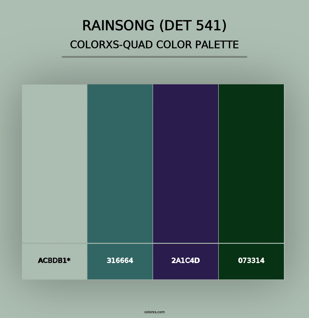 Rainsong (DET 541) - Colorxs Quad Palette