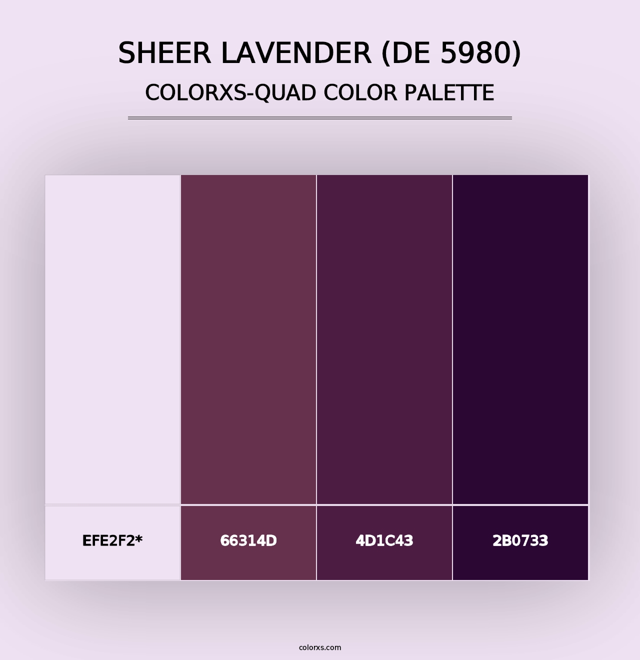 Sheer Lavender (DE 5980) - Colorxs Quad Palette