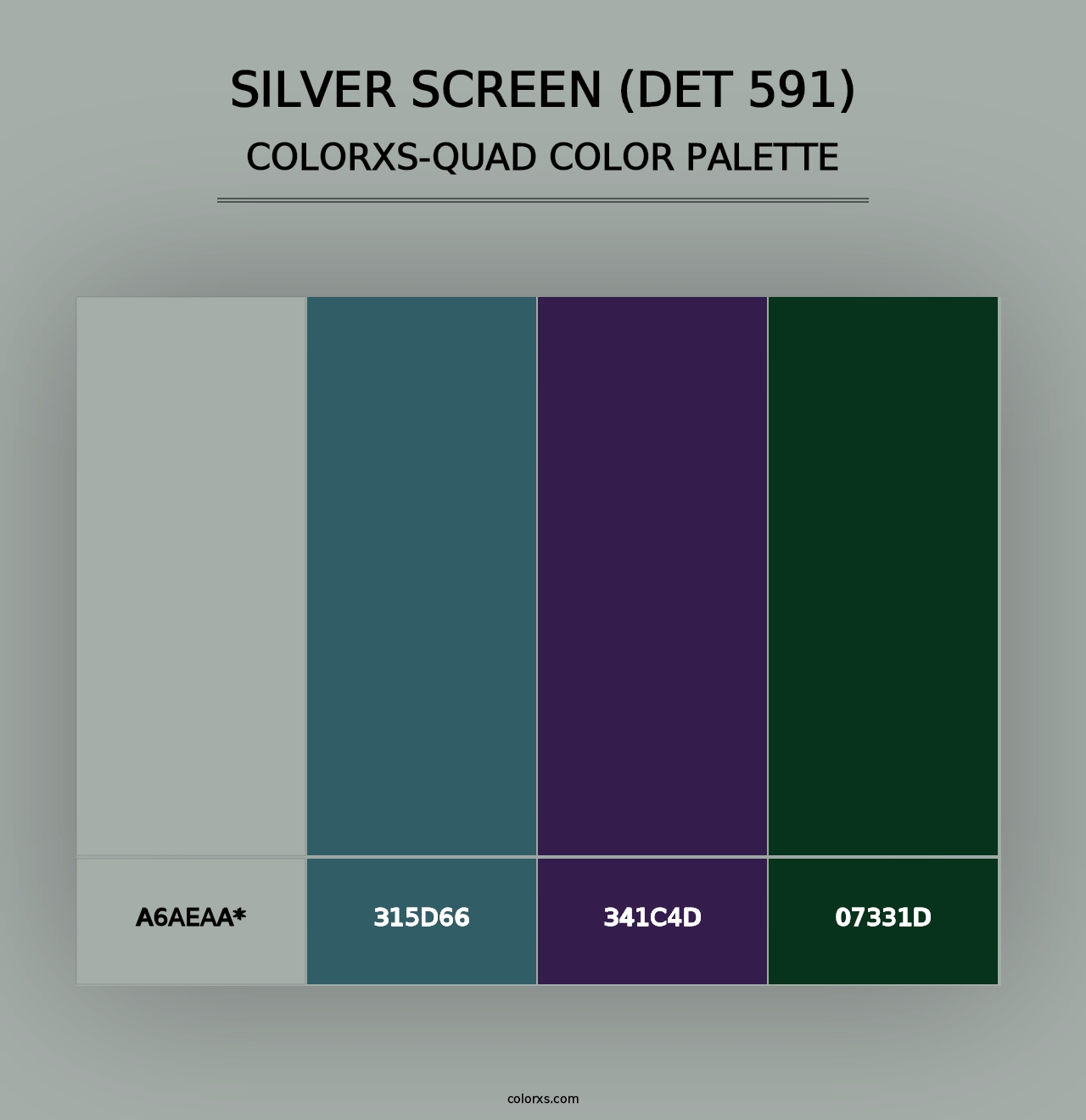 Silver Screen (DET 591) - Colorxs Quad Palette