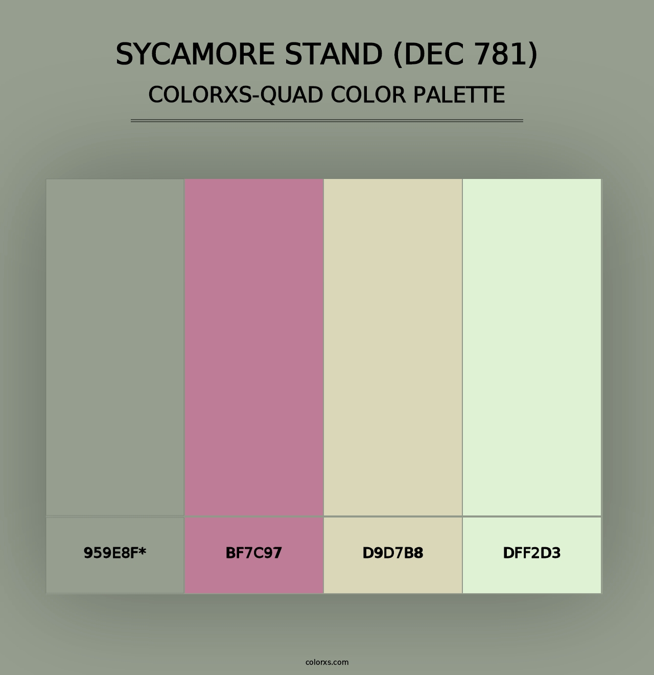 Sycamore Stand (DEC 781) - Colorxs Quad Palette