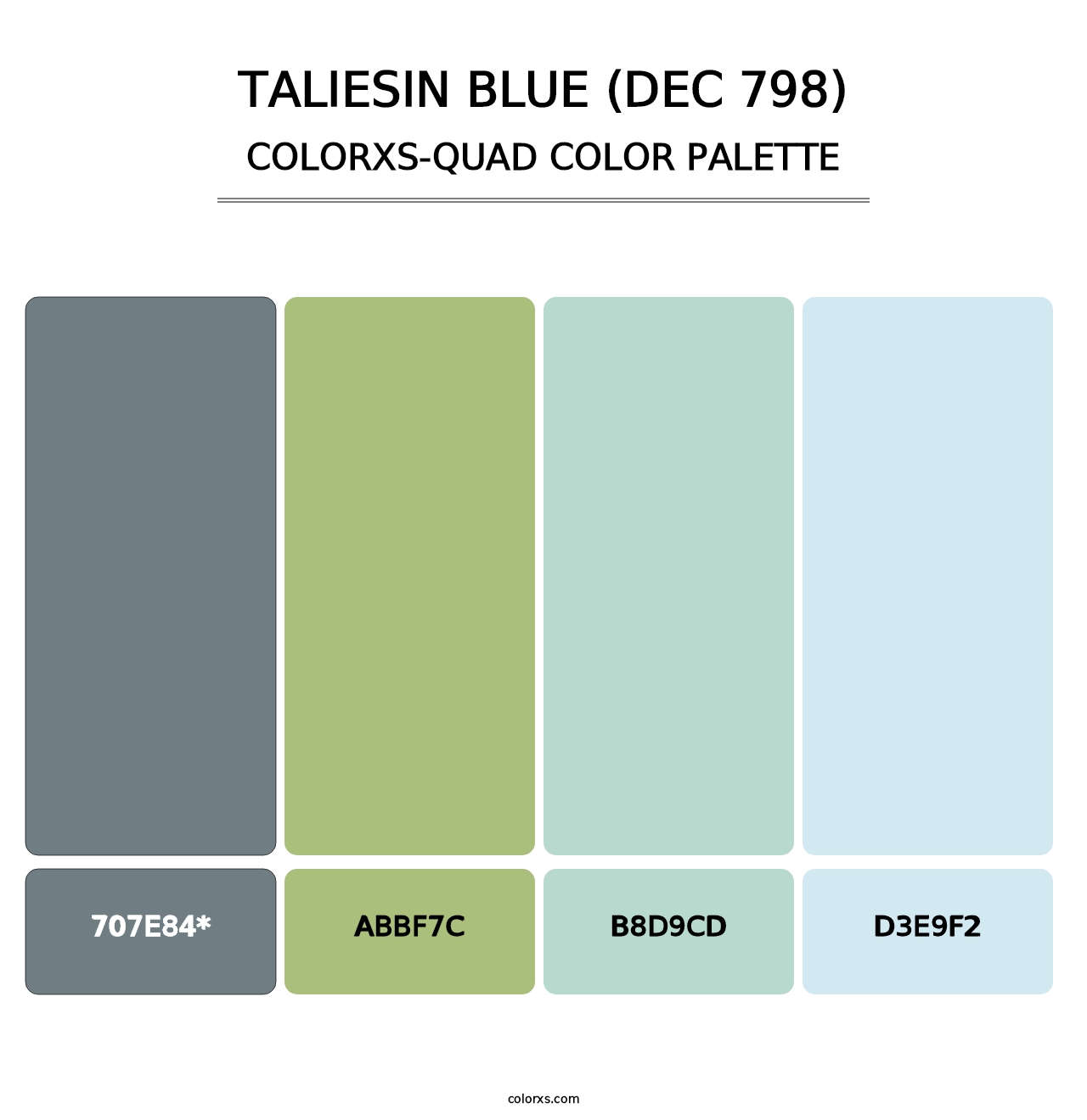 Taliesin Blue (DEC 798) - Colorxs Quad Palette