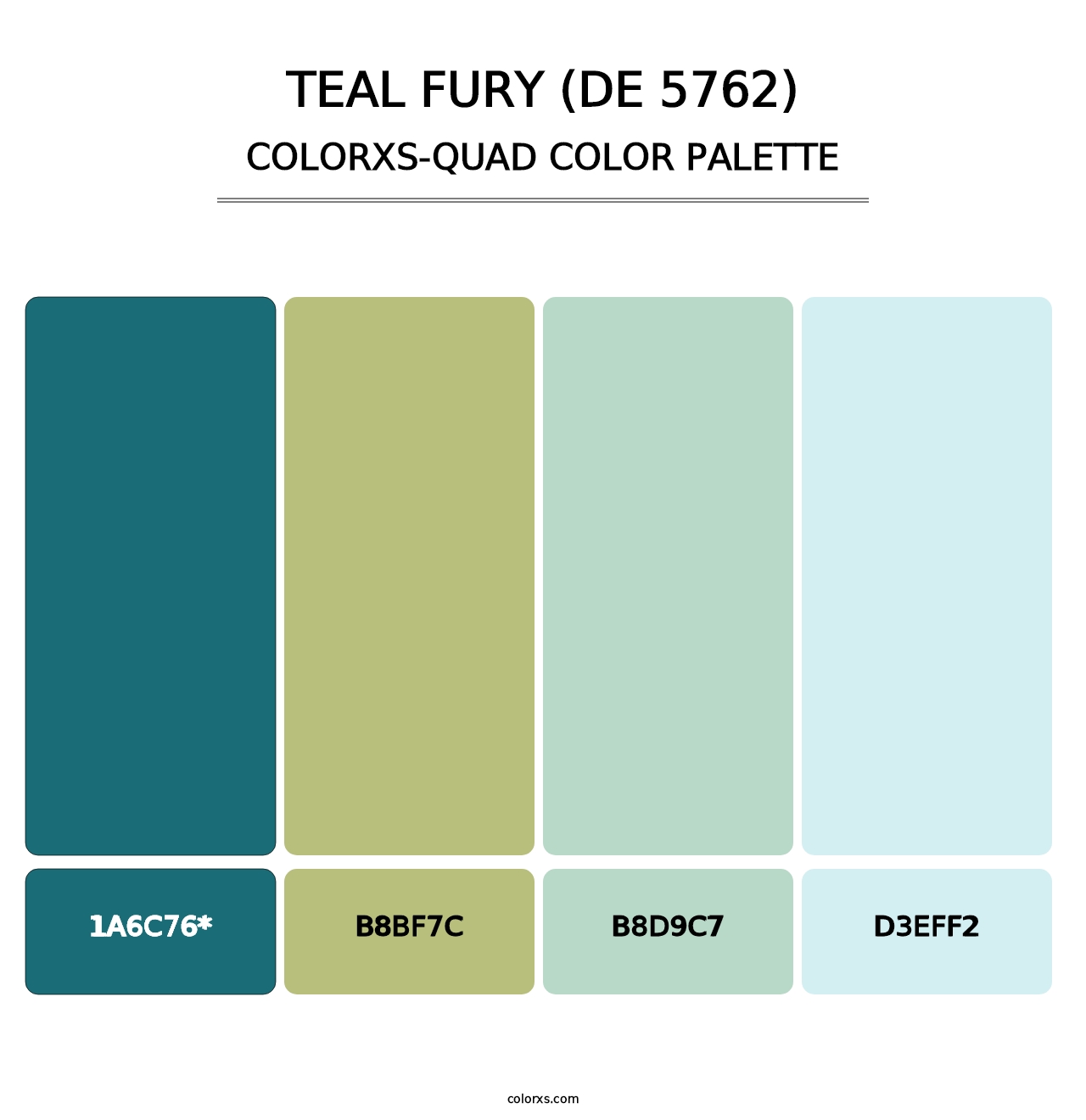 Teal Fury (DE 5762) - Colorxs Quad Palette