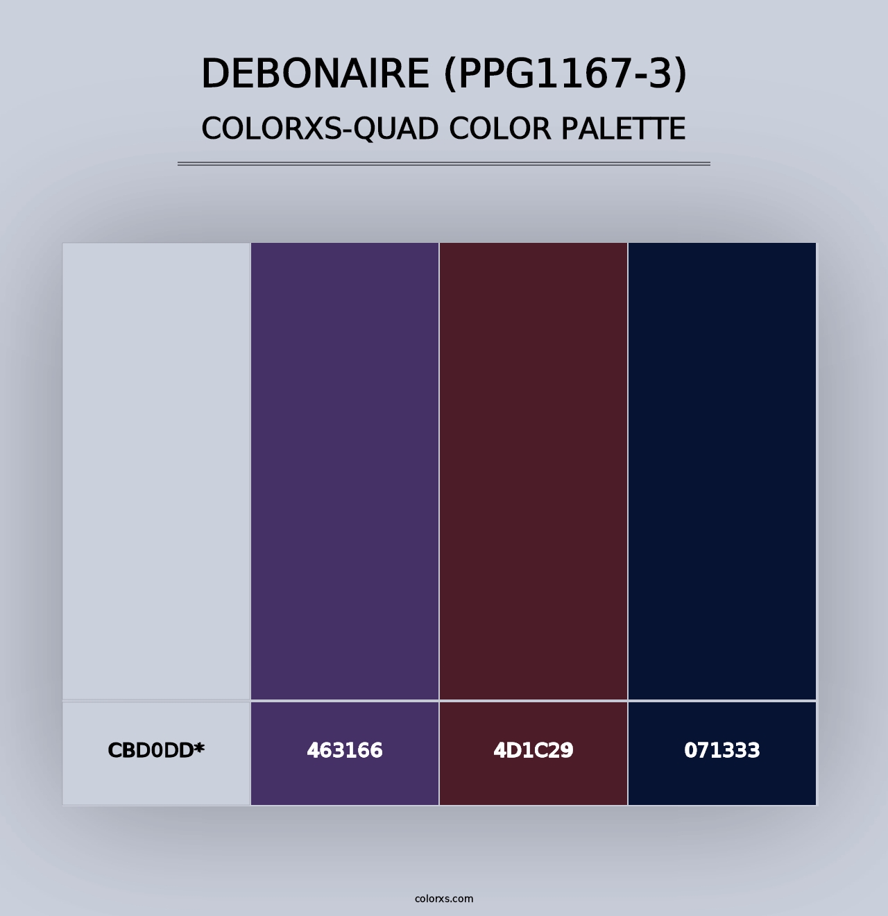 Debonaire (PPG1167-3) - Colorxs Quad Palette