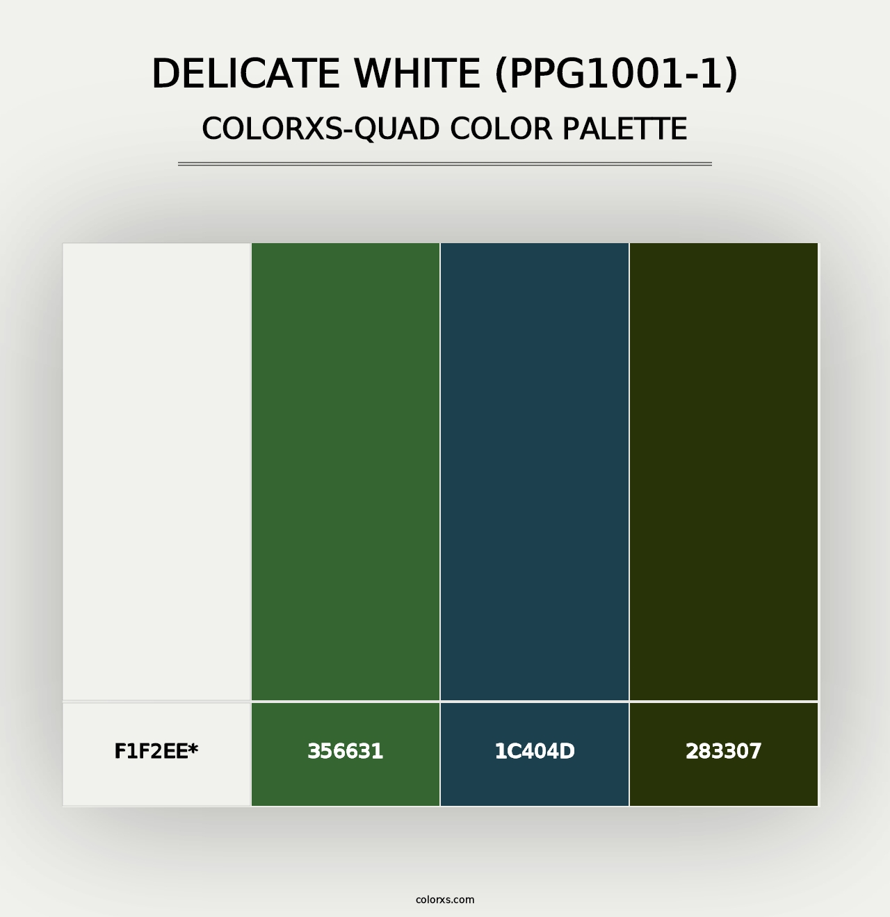 Delicate White (PPG1001-1) - Colorxs Quad Palette