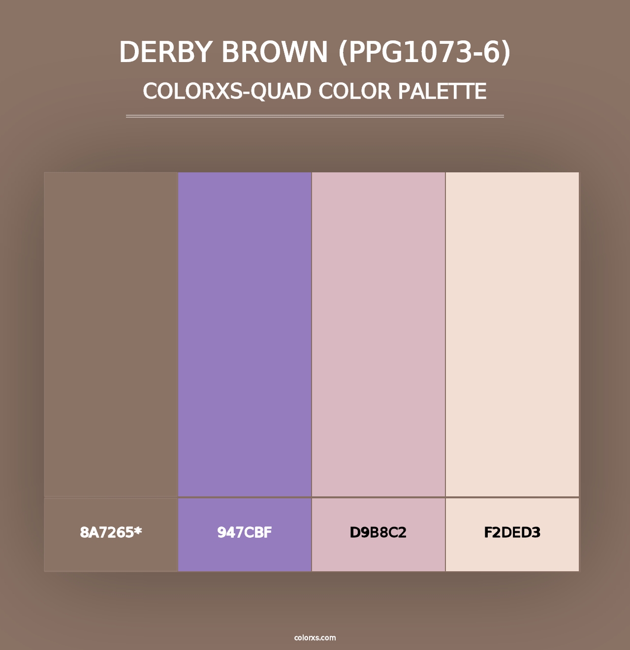 Derby Brown (PPG1073-6) - Colorxs Quad Palette