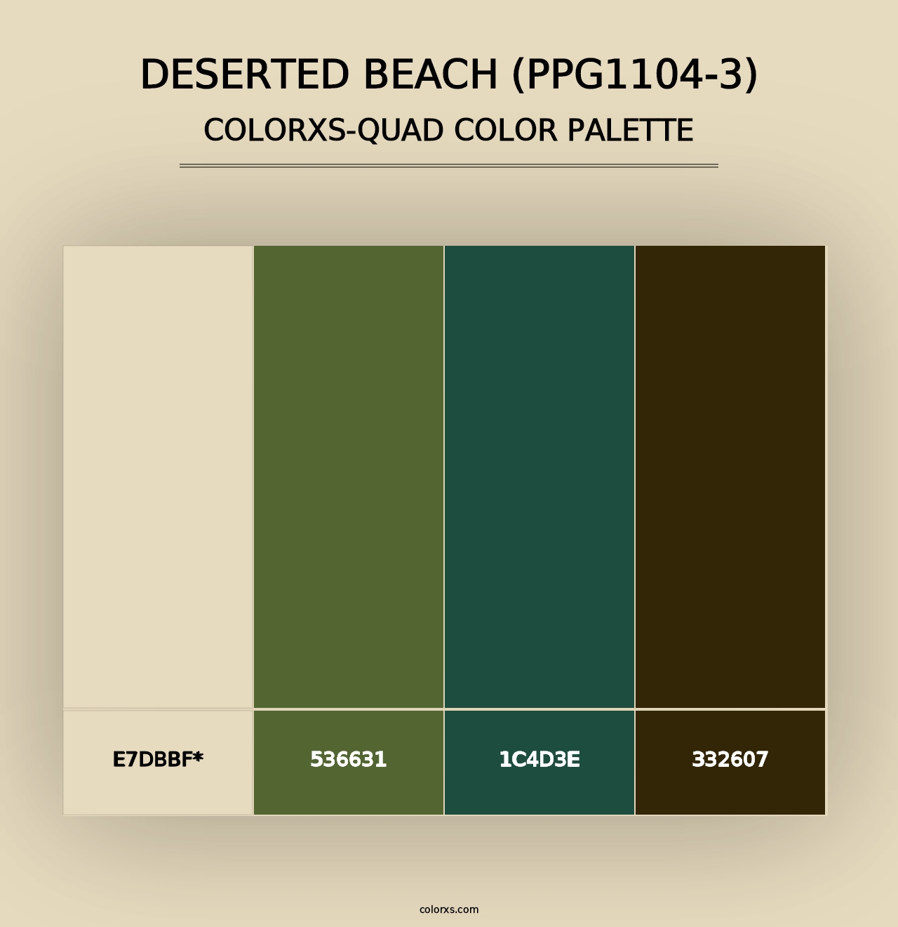 Deserted Beach (PPG1104-3) - Colorxs Quad Palette