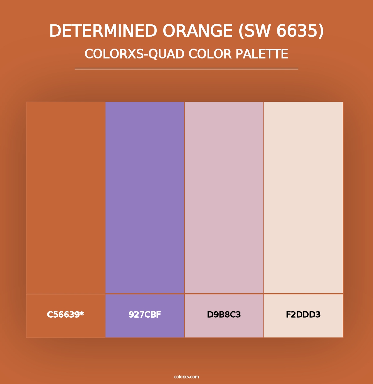 Determined Orange (SW 6635) - Colorxs Quad Palette