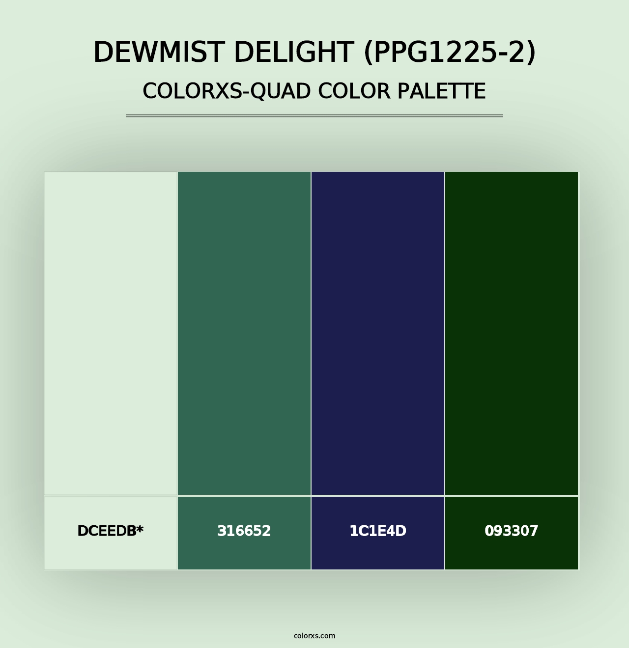 Dewmist Delight (PPG1225-2) - Colorxs Quad Palette