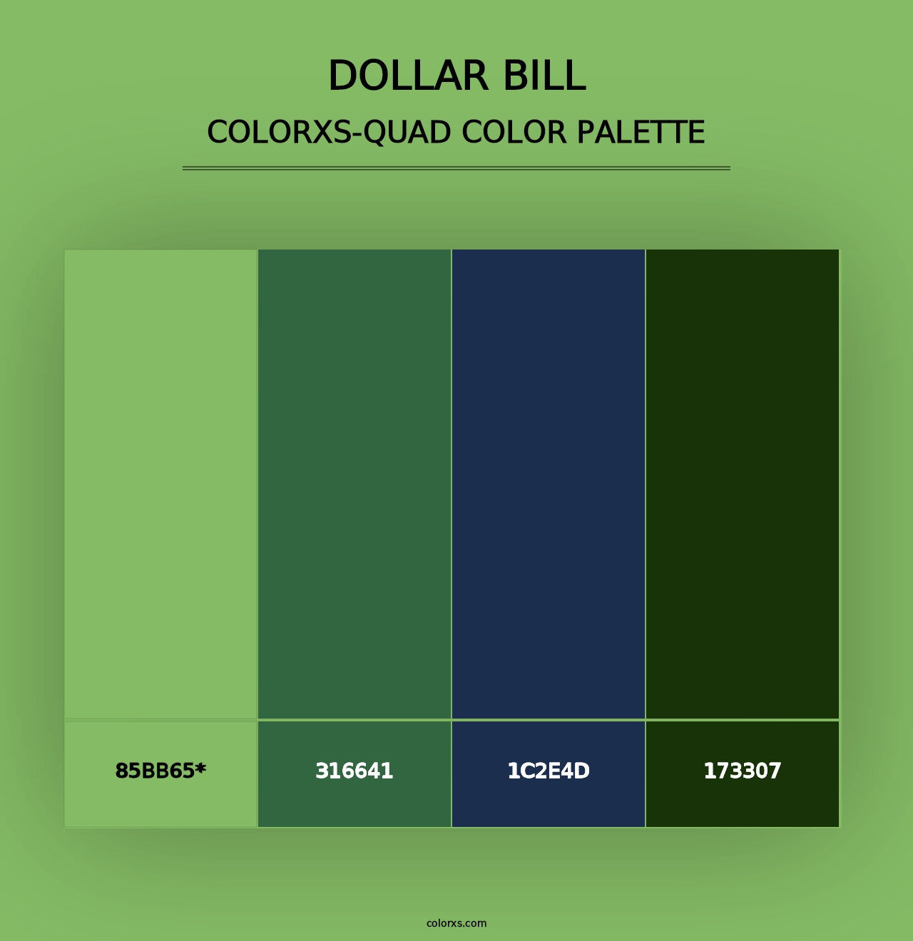 Dollar bill - Colorxs Quad Palette