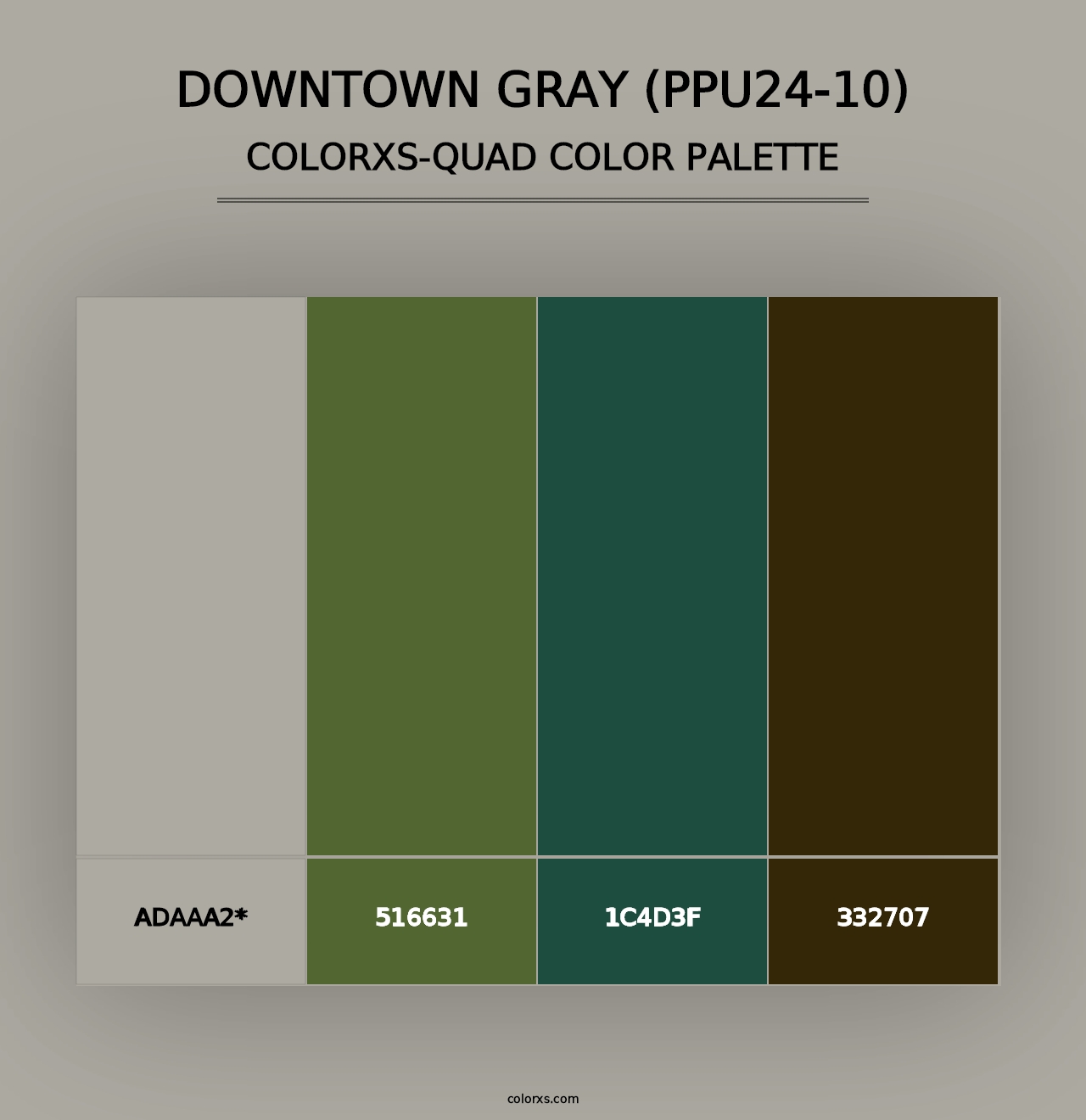 Downtown Gray (PPU24-10) - Colorxs Quad Palette