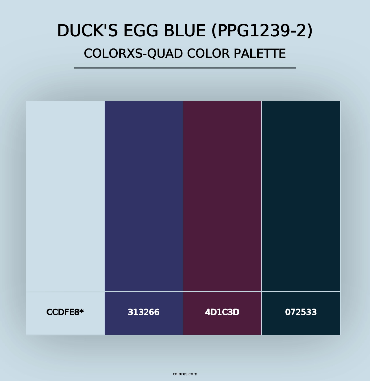 Duck's Egg Blue (PPG1239-2) - Colorxs Quad Palette