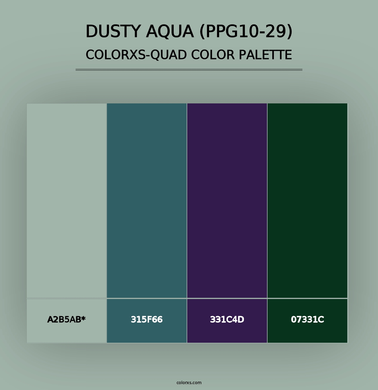 Dusty Aqua (PPG10-29) - Colorxs Quad Palette