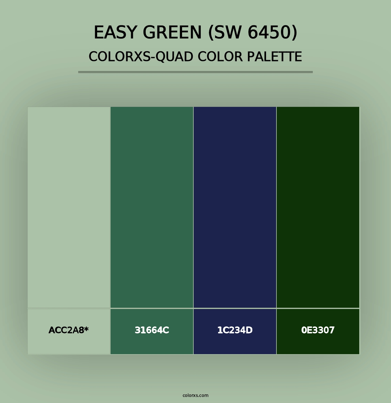 Easy Green (SW 6450) - Colorxs Quad Palette