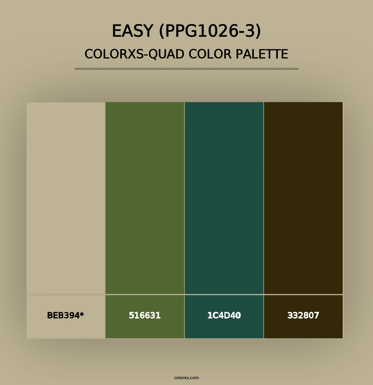 Easy (PPG1026-3) - Colorxs Quad Palette