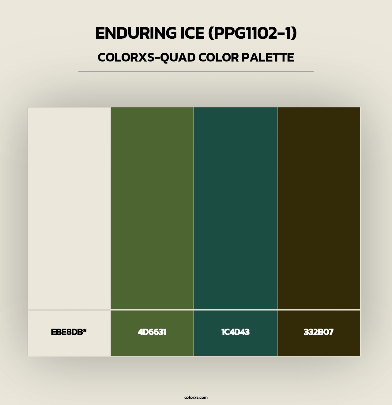 Enduring Ice (PPG1102-1) - Colorxs Quad Palette