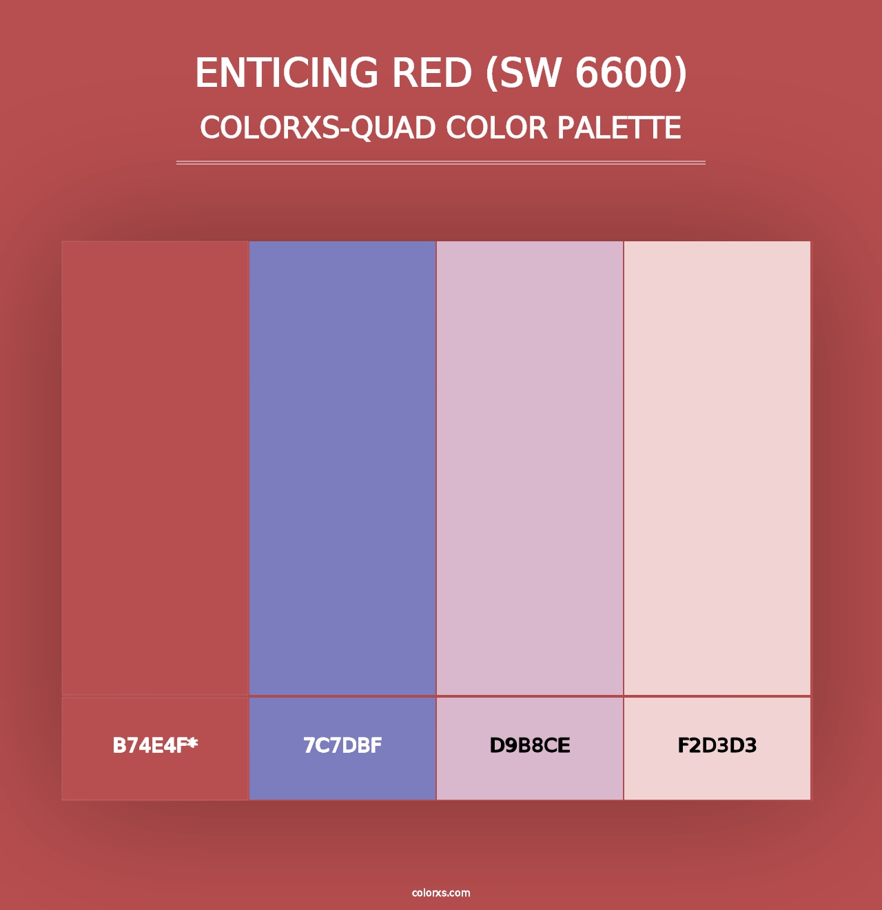 Enticing Red (SW 6600) - Colorxs Quad Palette